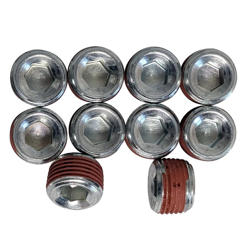 EngineQuest Store 1/16" NPT Pipe Plug, Vibra-Seal Coating, Pack of 10 | 1/16" X .300” NPT Threaded | Leak-Proof Seal | Durable Performance - Image 1